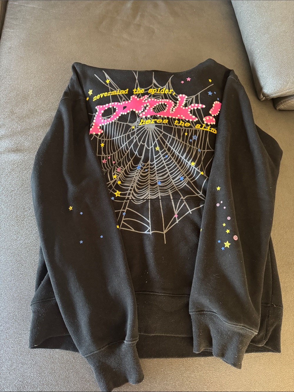 Spyder Black Sweatshirt with Pink Logo and Multicolor Star Print
